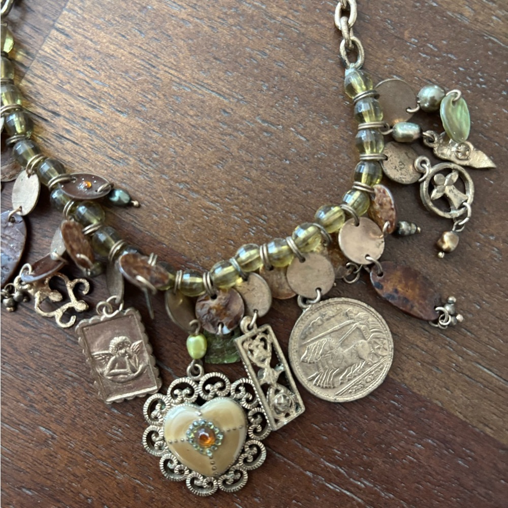 Boho Vintage inspired Charm Necklace